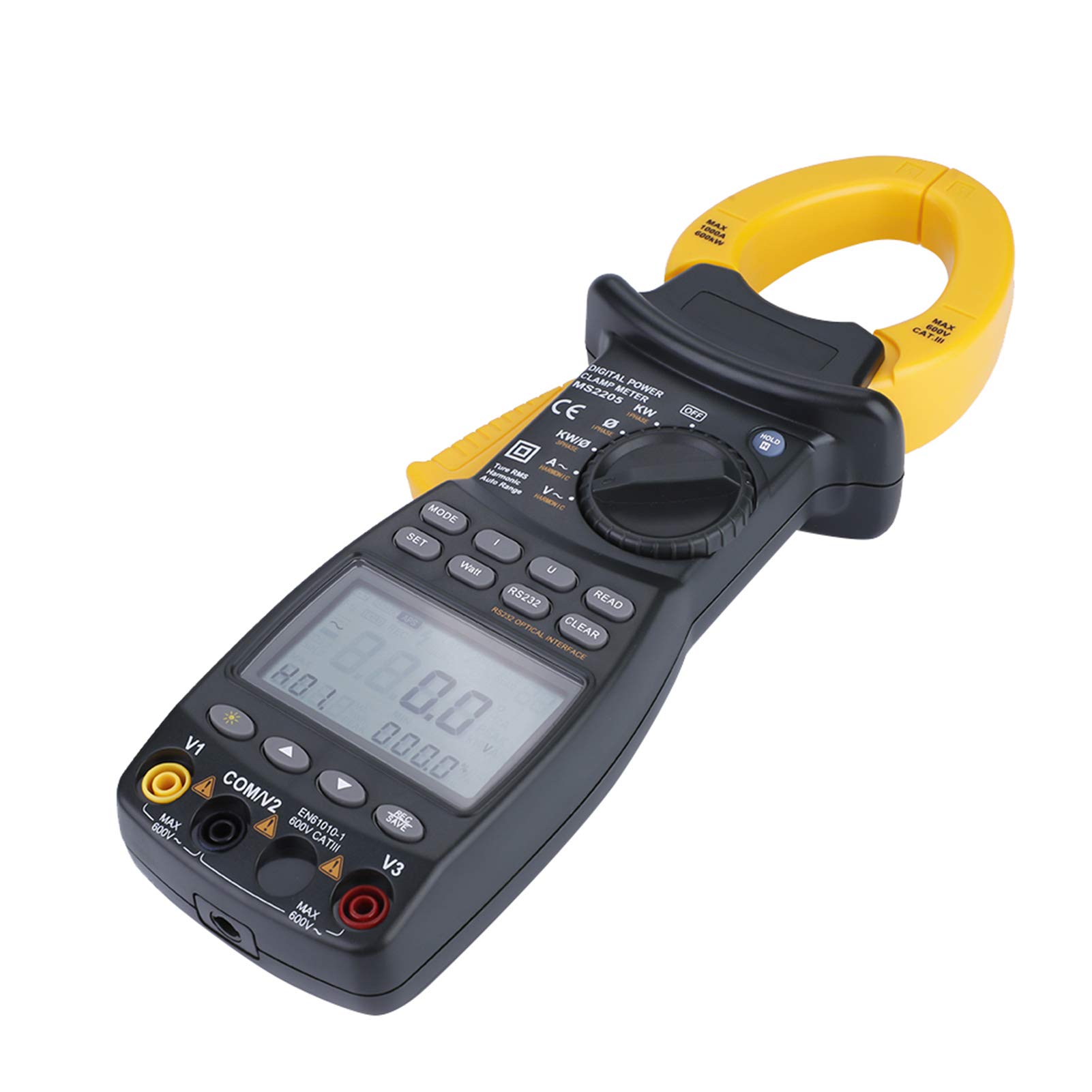 Acouto PeakMeter MS2205 Medidor de Pinza Triple de Fase Multifunción El Probador de Potencia Armónica Es Armónico con El Multímetro de Potencia de Corriente de Corriente y de