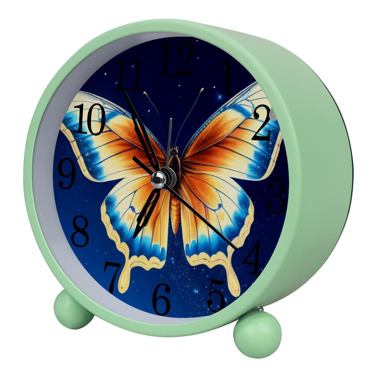 Luoweisi Alarm Clock Butterfly, Silent Non-Ticking with Night Light
