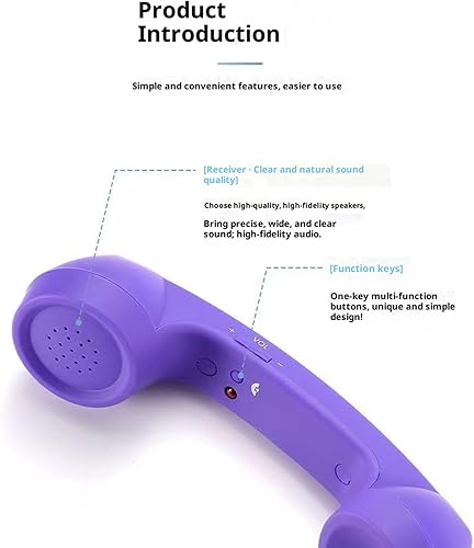 Miniatura 7 de Teléfono retro con cable, teléfono celular para iPhone, receptor de mango fijo estilo teléfono tipo C con micrófono, botón de respuesta, práctico
