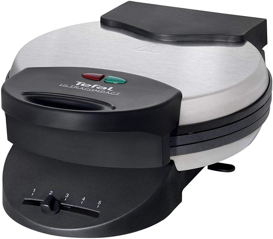 Tefal Waffle Iron 1000 W Inox Brossé Diamètre 20 Cm Heart Shaped Vintage Modern Finish Stainless Steel