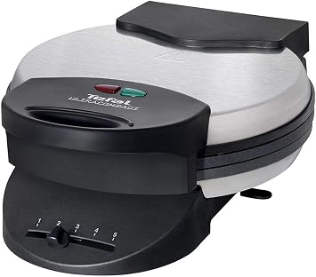 Tefal Herzwaffeleisen WM310D Waffelmaker | für Waffeln in Herzform | stufenloser Temperaturregler-Bräunung nach Wunsch | antihaftbeschichtete Platten | Schwarz | 1000 W, Battery Powered