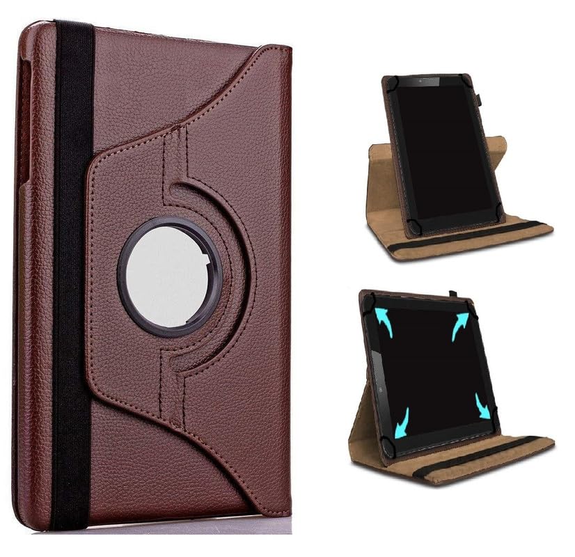 Image of 360 Degree Universal Leather Rotate Flip Cover Compatible with iPad 10.9 inch (10th Gen, 2022) - (Brown)