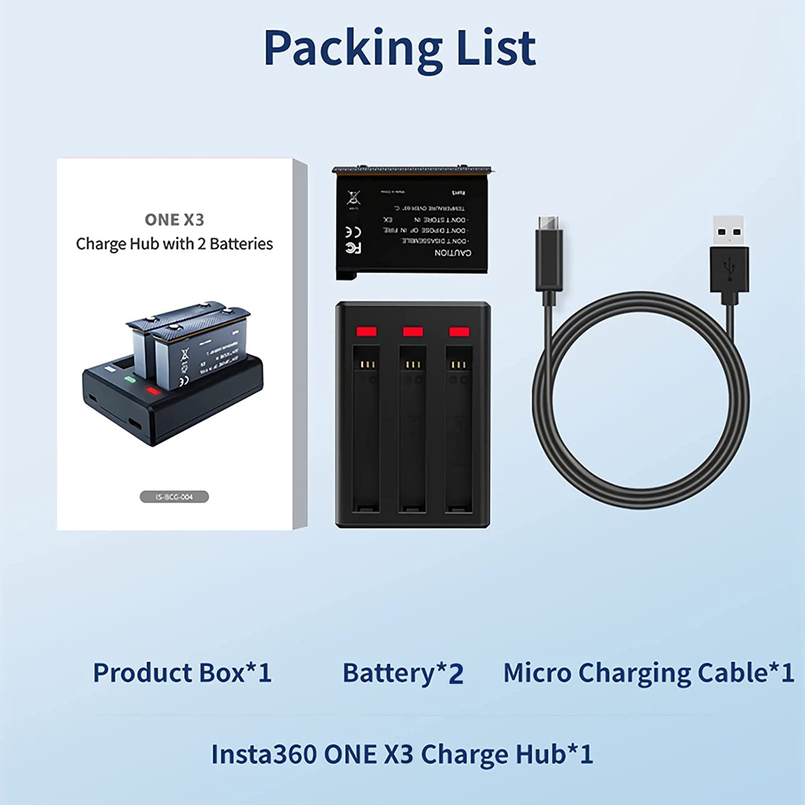 Batteria E Caricabatterie Joiry Per Insta360 ONE X3 - 2x 1800mAh, Compatibile Con Fotocamera X3 - Foto 7