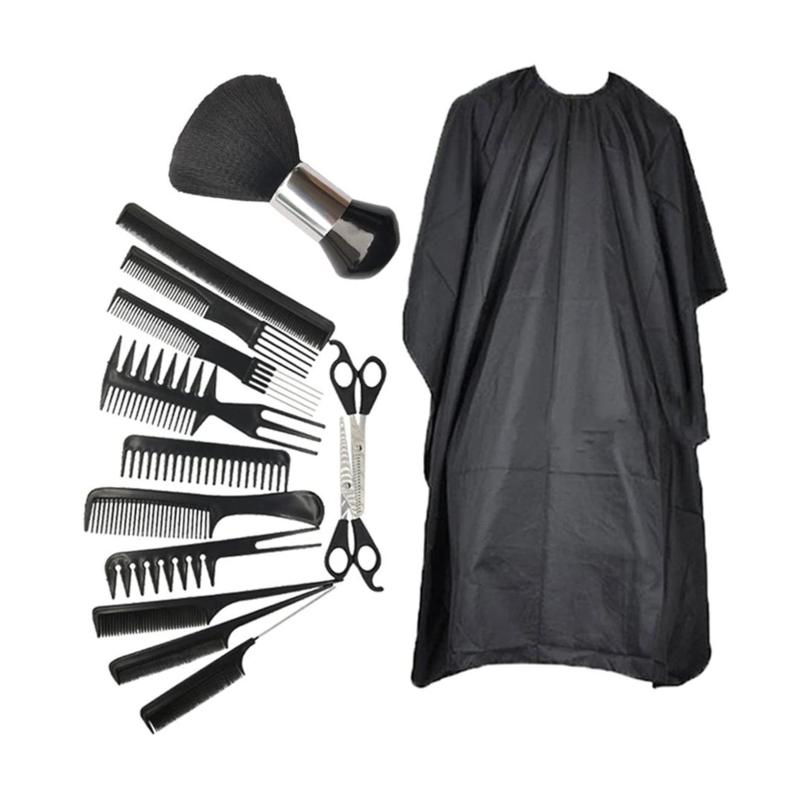 Forbici per tagliare i capelli Set di forbici per tagliare i capelli Cesoie per tagliare i capelli Forbici per sfoltire con pettini per capelli e mantella per taglio di capelli Cura quotidiana dei
