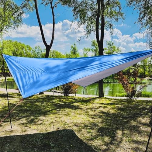 Image of Azarxis Hammock Camping Tarp Rain Fly, Waterproof Tent Footprint Shelter Canopy Sunshade Cloth Picnic Mat for Outdoor Awning Hiking Beach Backpacking - Included Guy Lines & Stakes