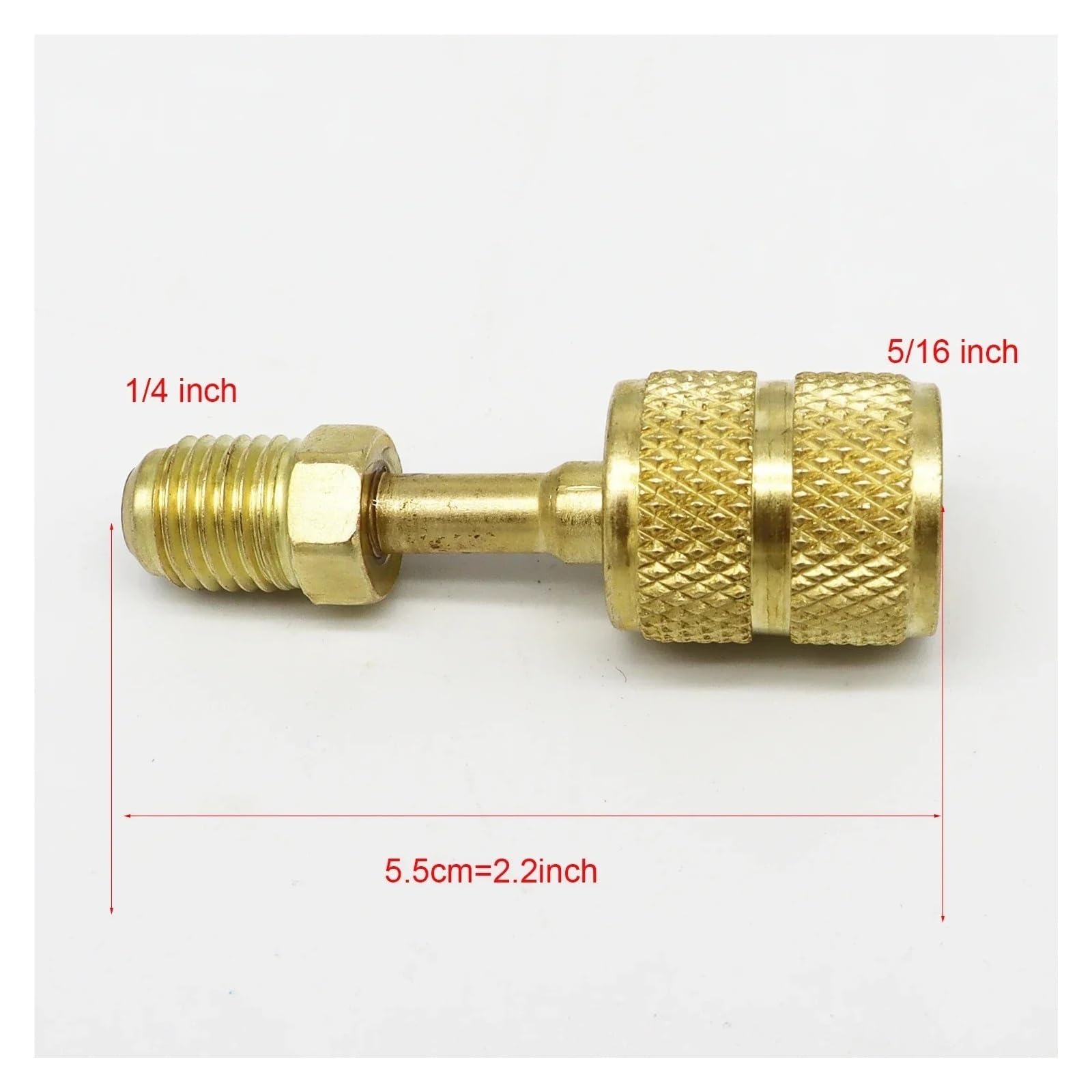 2 szt. R410A adapter 5/40.6 cm SAE żeński do 1/10.2 cm SAE męski, mosiężny port ładowania klimatyzacji złącze portu próżniowego do mini dzielonego HVAC (2 szt. styl 2)