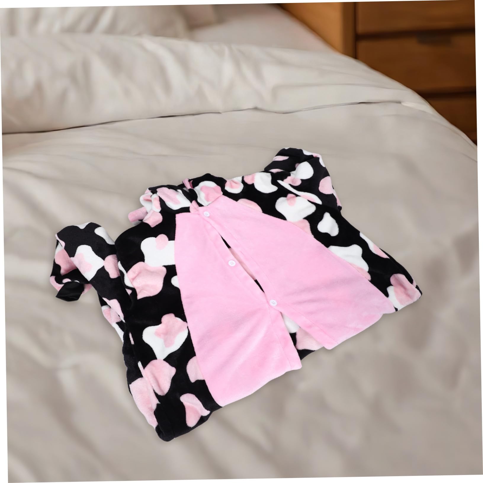 FOMIYES Onesie Unisex in Tessuto Plush con e Rosa Costume Sleepwear per Halloween e Party XL
