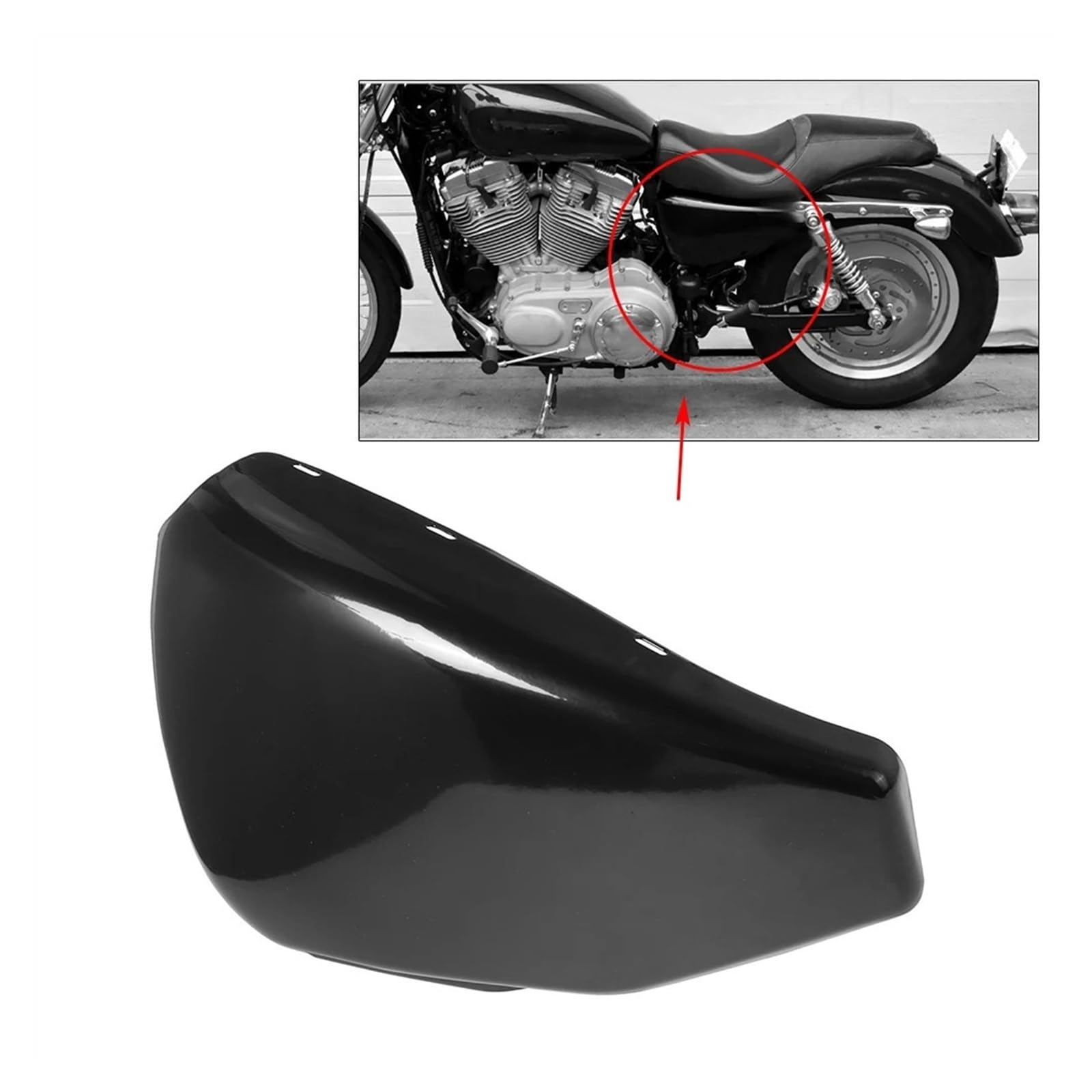 Tapa Lateral de batería Izquierda Compatible con Harley Sportster XL883 XL1200 1200 883 2004-2013
