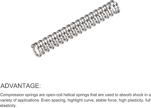 Miniatura 5 de METALLIXITY Resortes de compresión (0.020 x 0.118 in de diámetro exterior, 0.787 in de longitud libre) 20 unidades, resorte de extensión de acero