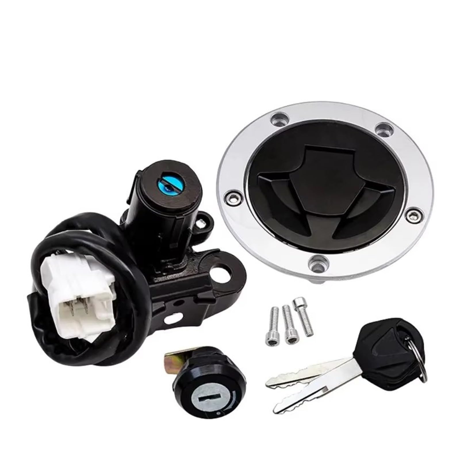 Interruptor De Llave De Encendido para Kawasak Bloqueo Interruptor Encendido | Encendido motocicleta plástico metálico juego llaves cerraduras puerta eléctricas 4 cables
