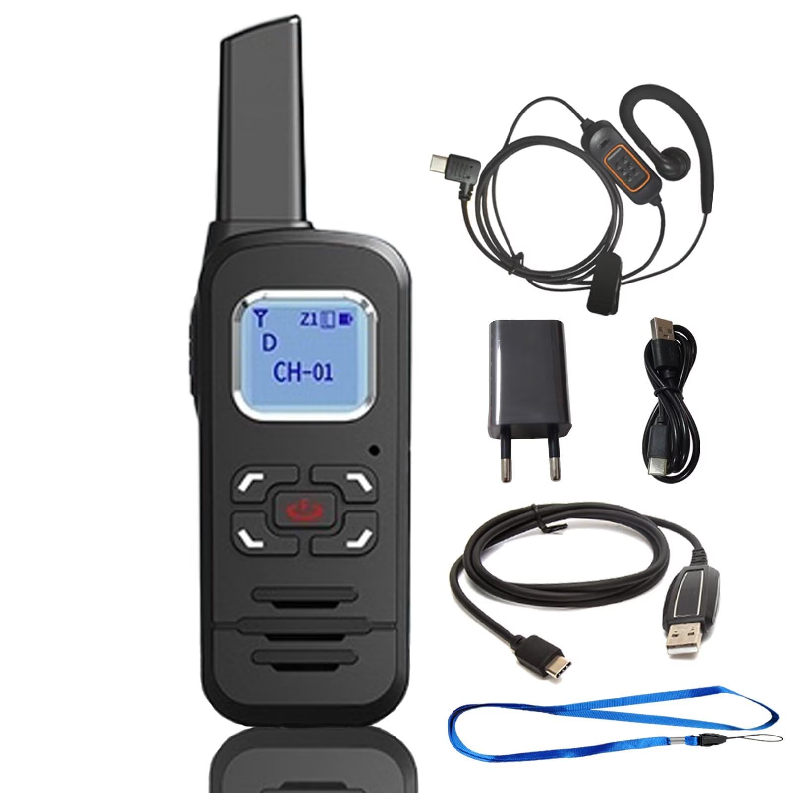 F-710 Funkgerät DMR Digital/Analog Dual-Mode Mini Walkie Talkie | mit LCD, PC-programmierbar,1450mAh USB-C,61g Leicht Tragbar Funkgeräte für Restaurant Sicherheit Reisen Outdoor, 1 Stück