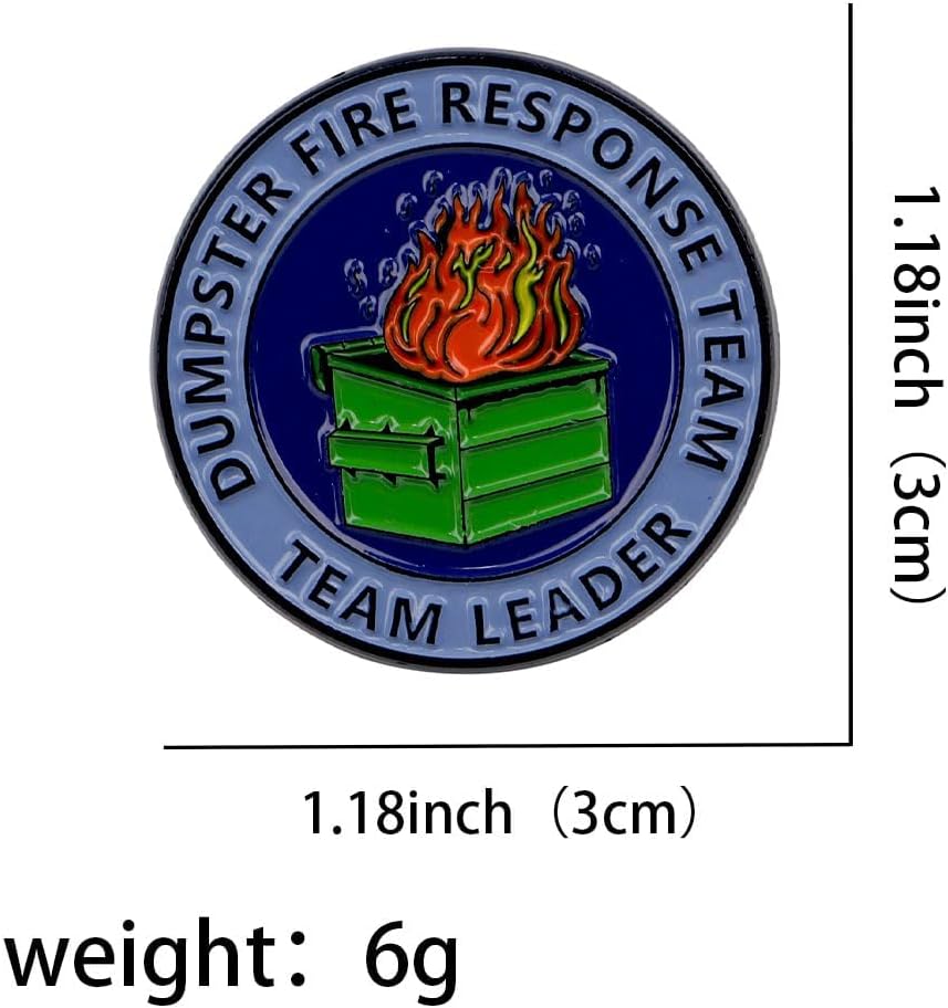 Dumpster Fire Response Team Pin Dumpster Office Fire Bulk Brooch Pins Trash Fire Sarcastic Button Brooch Funny Work Decorative Jewelry Accessories image 3