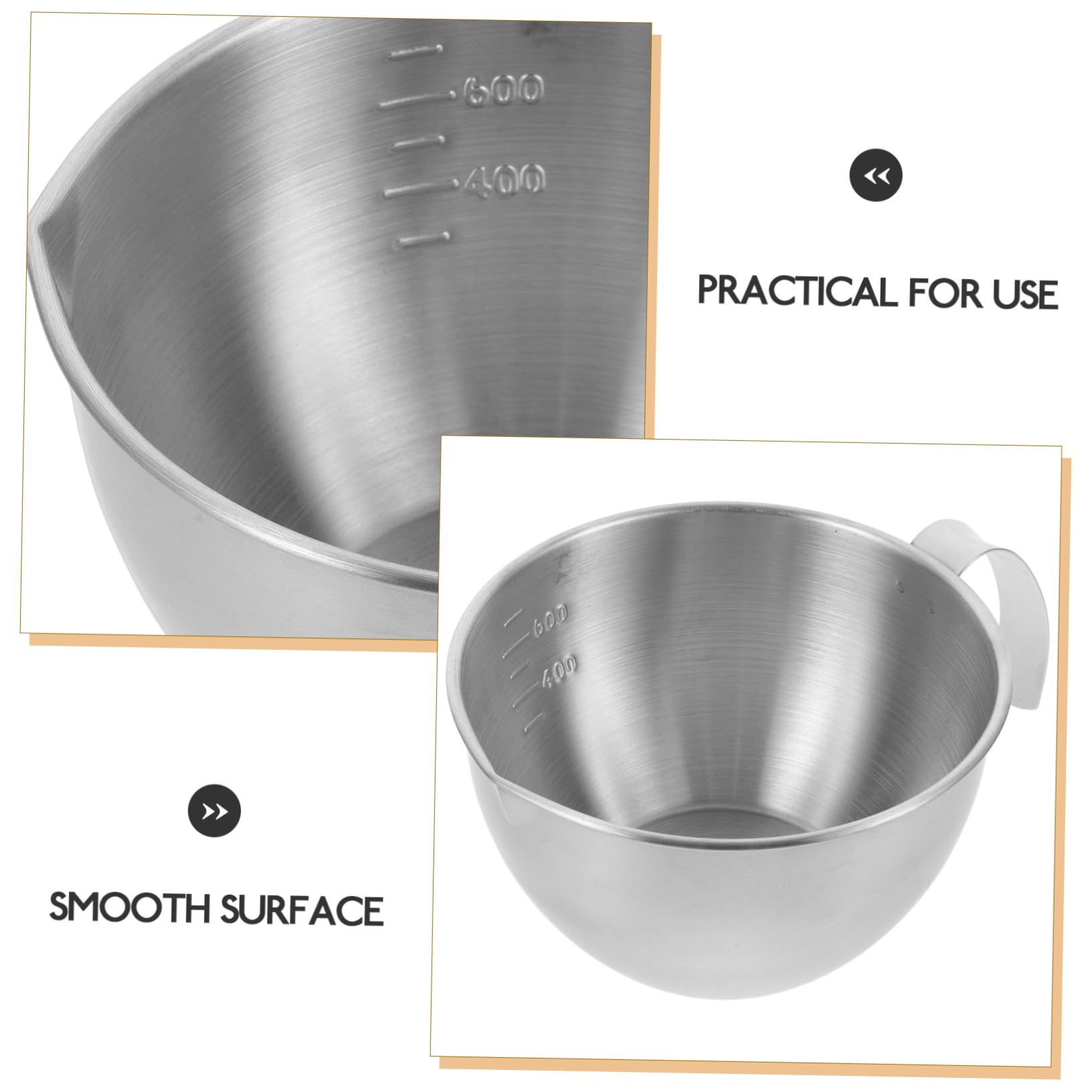 PRETYZOOM 5piezas Tazón De Inoxidable Con y Cuenco Para Cocinar Hornear y Preparar Alimentos