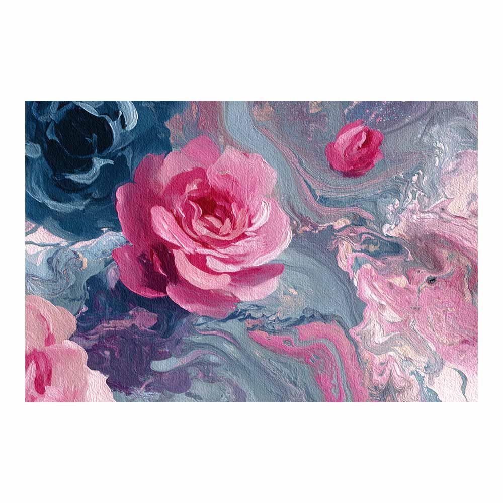 Xeniou Multicolor Flower Posters Pink Blue Ros Art Canvas Wall Art, For Bedroom Office Home Decorations(Multicolor)-80X120cm Unframed