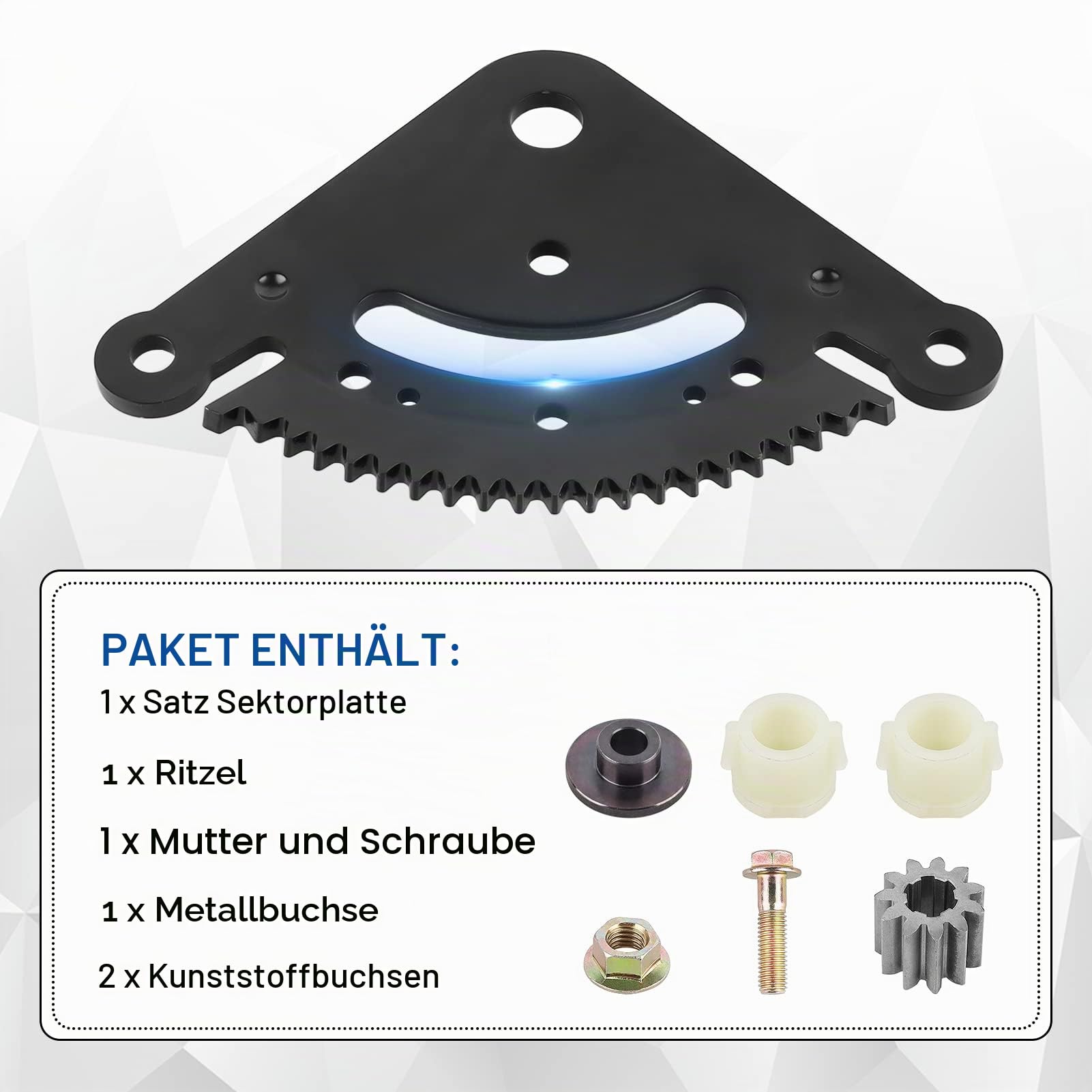 Xastro 19 Zähne Lenkung Sektor Getriebe Kit für John Deere LA100 LA105 LA110 LA120 LA145 D100 D105 D110 D120 Serie Rasentraktoren ersetzt GX21924BLE mit Ritzel und Buchse