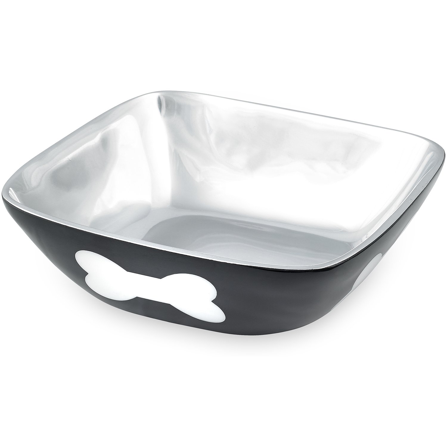 Buddy's Line Cast Aluminium Bowl, 18 oz, Black with White Bone