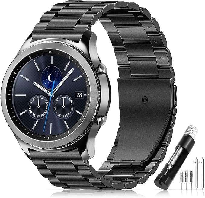 SITAFU 22mm Edelstahl Armband Kompatibel mit Huawei Watch GT 2/3/4 46mm/GT 2/3 Pro/2e Armband Metall Uhrenarmbänd Kompatibel für Xiaomi Watch S4/S4 Sport/Xiaomi Redmi Watch 5 Active/5 Lite