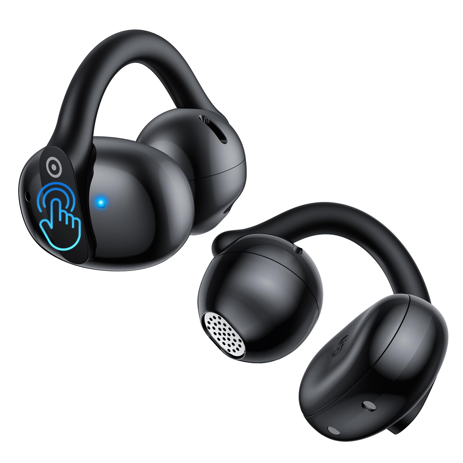 1Mii AI Open Ear Earbuds, Lightweight Clip-On Wireless Earbuds, Open Ear Bluetooth 6.0 Headphones with Display Design, AI Translation Voice Chat