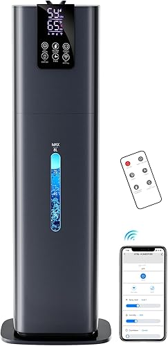 Smart Humidifiers Large Room Bedroom Home, 2.11Gal(8L) Quiet Top Fill Cool Mist Humidifier, Smart App & Remote Control, 3 Speed Humidifier with 360