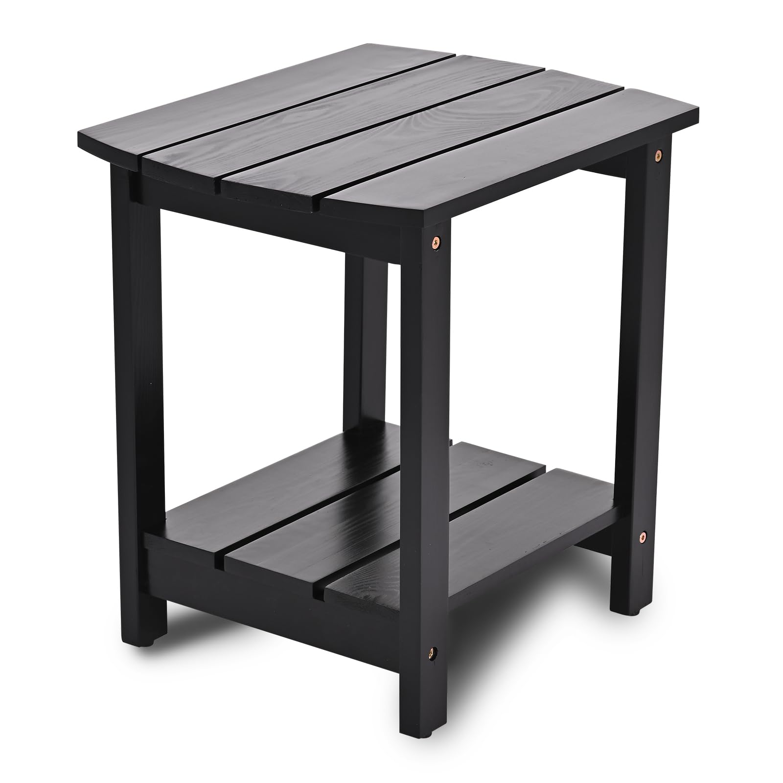 WIDELUCK Adirondack Side Table, Double Outdoor Side Tables 16.5" Solid End Tables, Small Outdoor Coffee Table Pine Wood Weather Resistant for Patio,