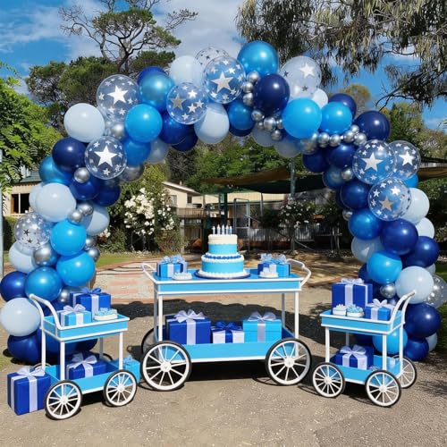 Image of Navy Blue Balloons, 50 Pcs for Boys Birthday Baby Shower Retirement Party