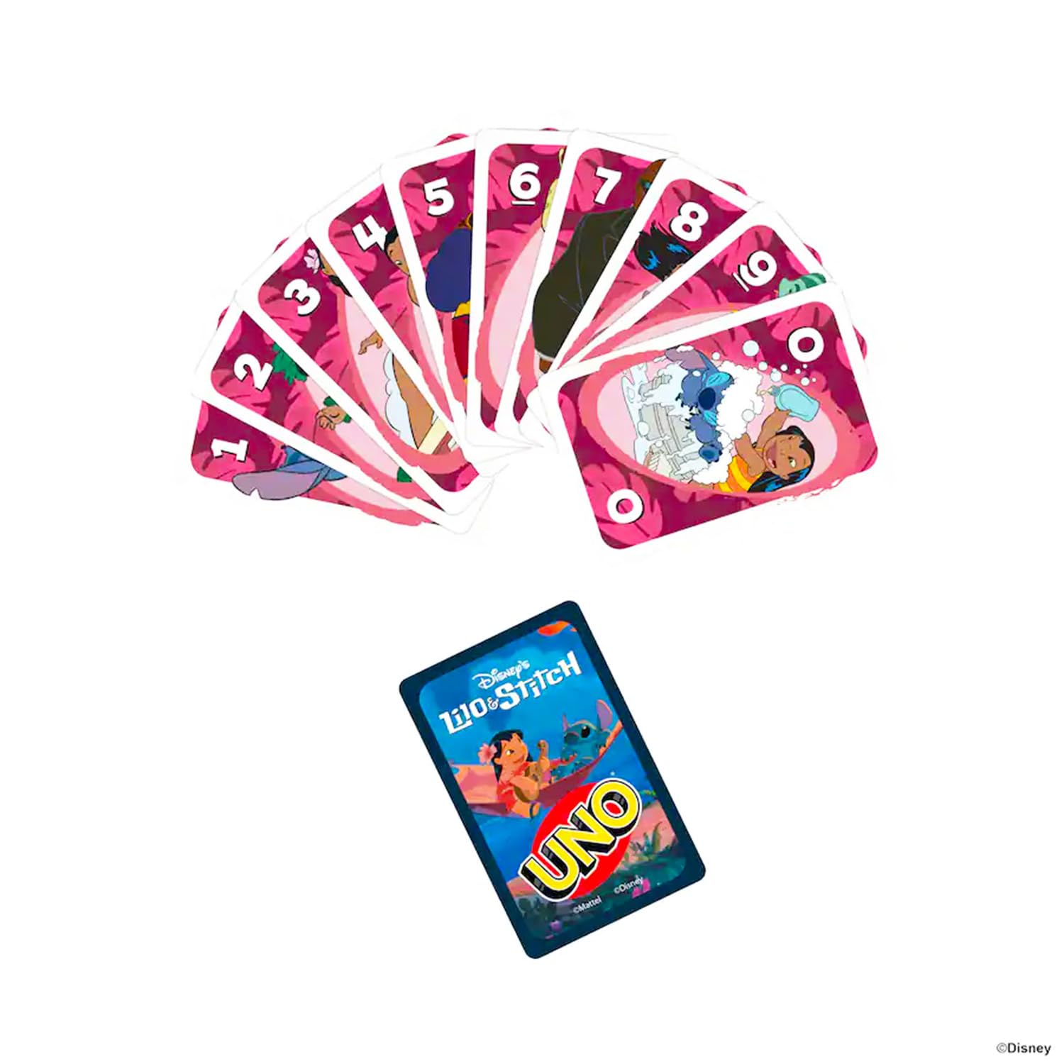 Mattel UNO Karten für Mädchen Set – Bundle mit Disney Prinzessin, Stich, Barbie UNO Karten für Kinder plus Aufkleber, Disney Prinzessin, Stich, Barbie-Aktivitäten für Kinder, Familienspielabend