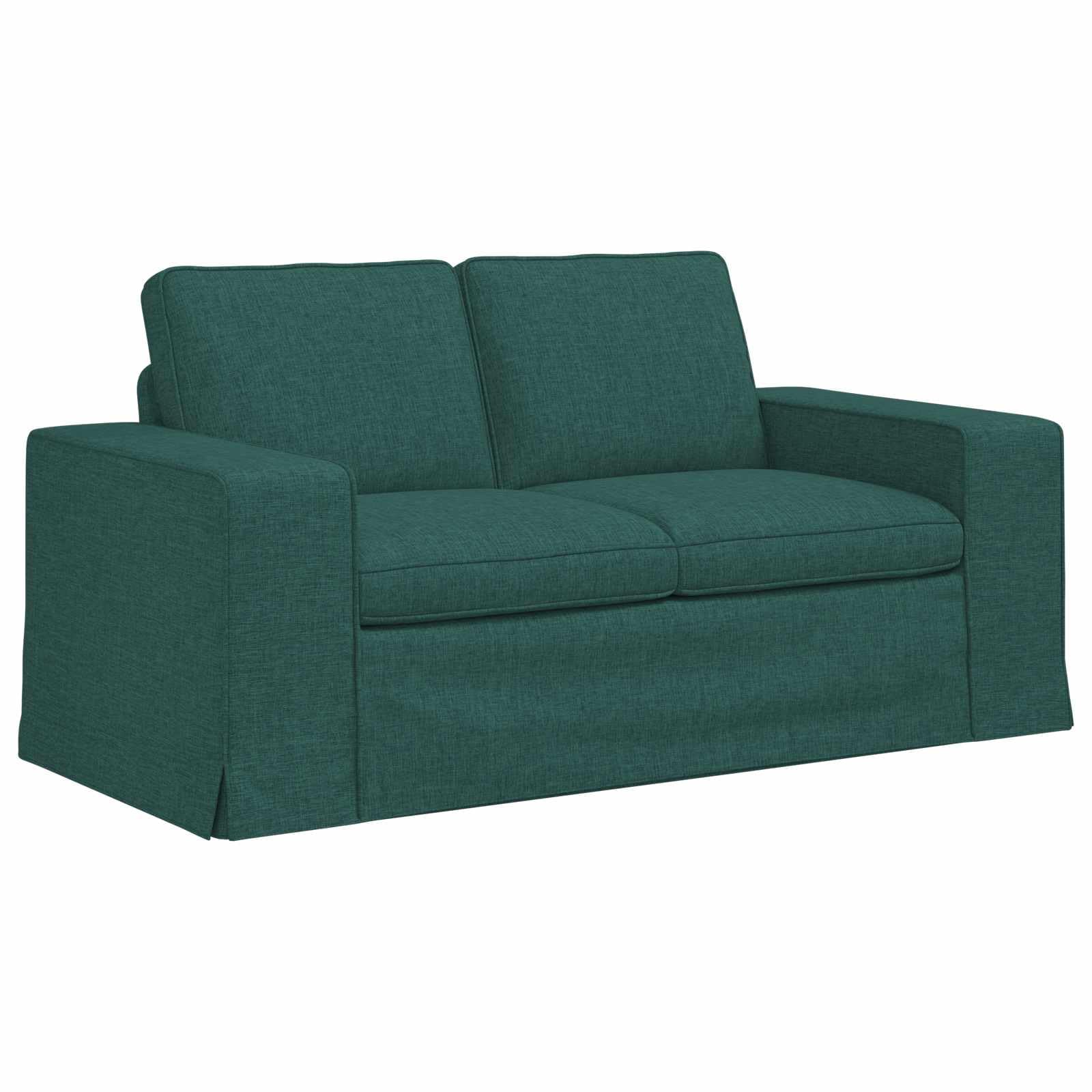 Zestaw sof, 2 szt., ciemnozielony, 162 x 80 x 82 cm, materiał z metalową ramą, stabilny zestaw tapicerski, modułowa kanapa, przytulna do salonu, biura, pokoju gościnnego