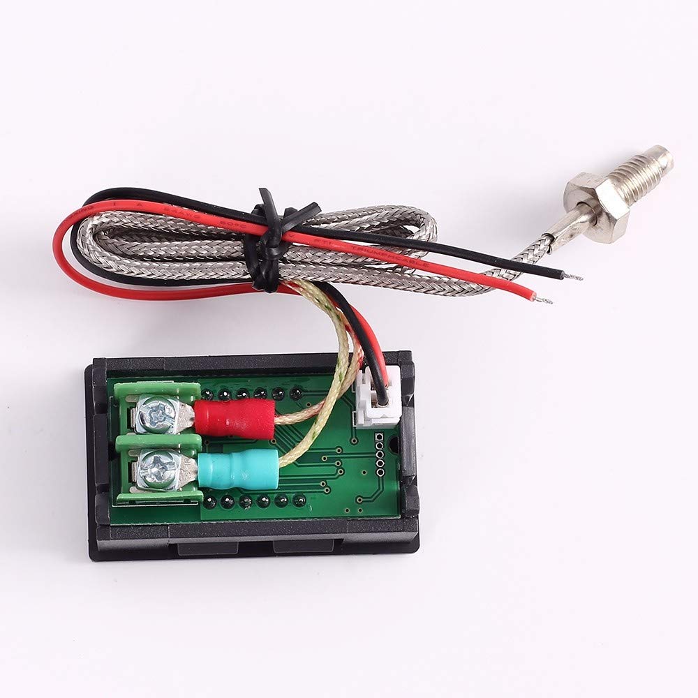 Hochpräzisions Thermometer Industriethermometer Hochtemperatur LED Anzeige mit Thermoelement K Typ,M6 Sonde,DC 4.0V-28V