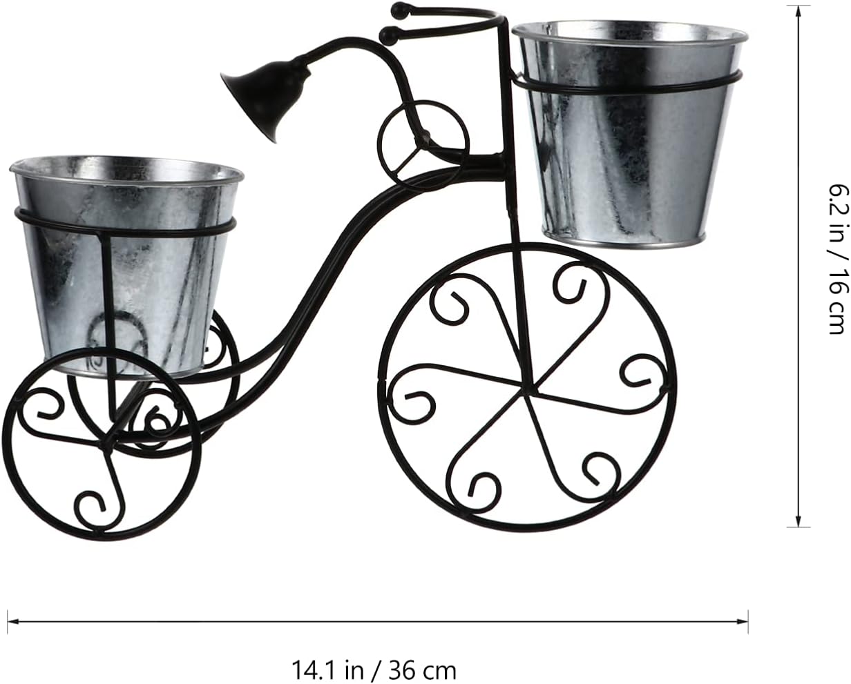 Housoutil Outdoor Decor Norse Decor Metal Planter Stand Pot Cart Holder Potted Plant Stand Iron Plant Stand for Indoor Outdoor Patio Decor Black Outdoor Pots House Plants