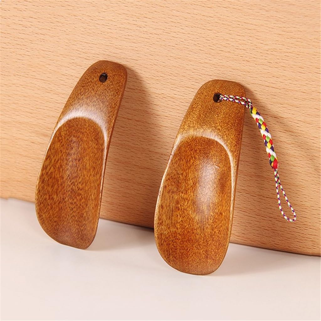 1pcs Solid Wood Shoehorn Natural Wooden Shoe Horn Portable Craft Long Handle Lifter Shoes Accessories