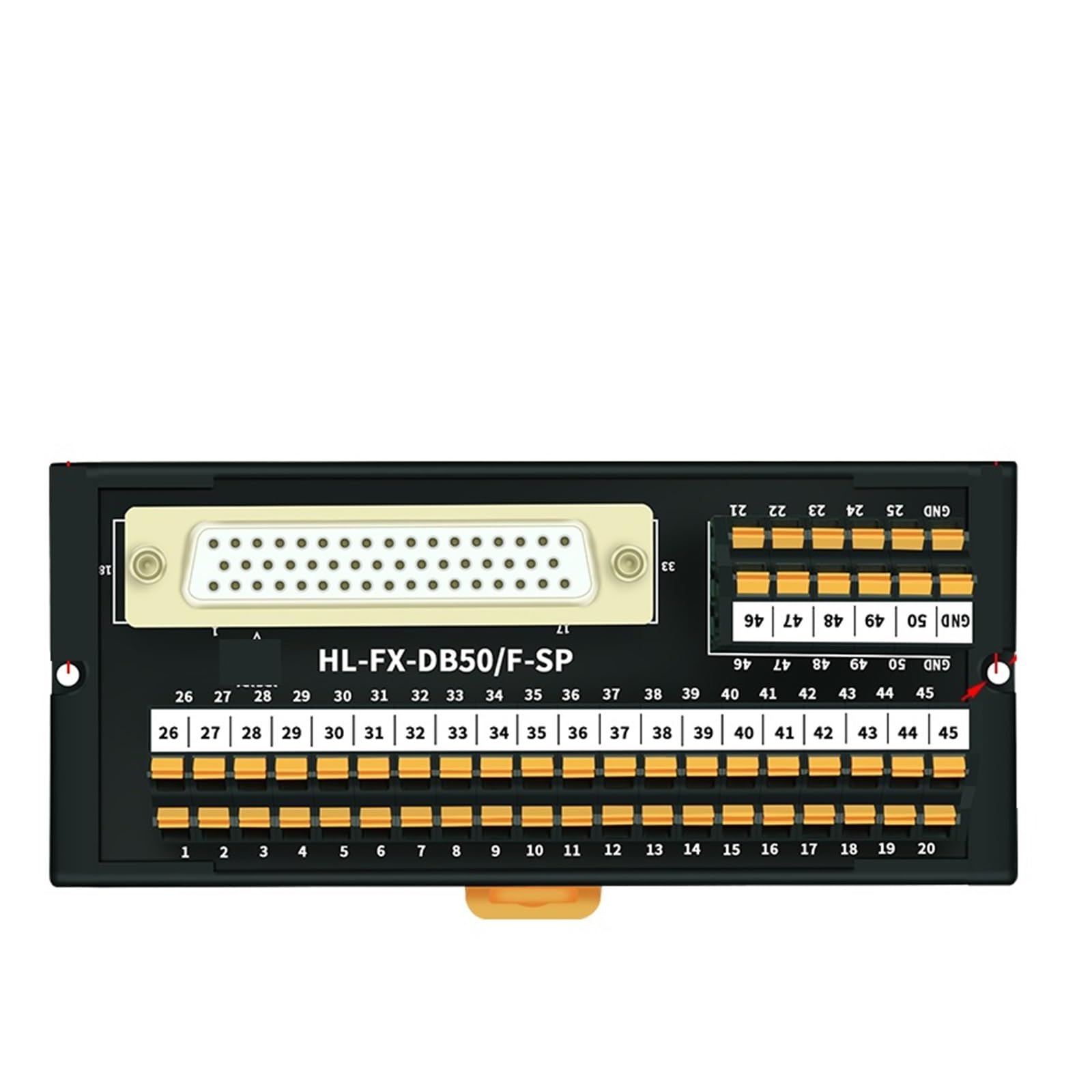 Módulo de interfaz DB50 DIN HL-FX-DB50F-SP con bloque de terminales de resorte 6