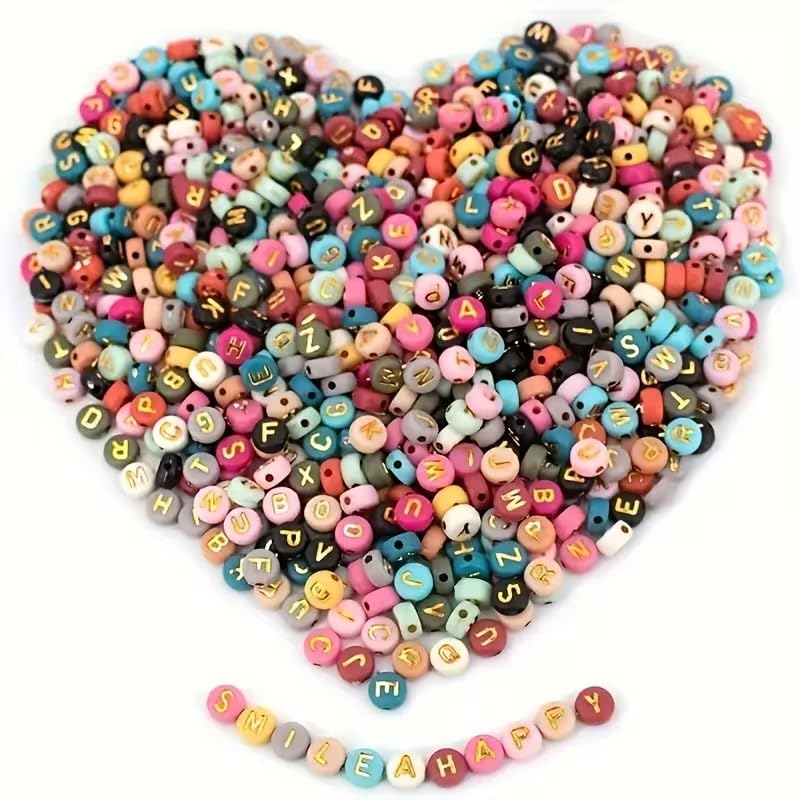 Colorful Letter Beads for Jewellery Making, 100 Pcs Acrylic Alphabet ABC Beads, Multicolor, for Bracelets, Necklaces, Keychains, Phone Charms, DIY Crafts-picture-40
