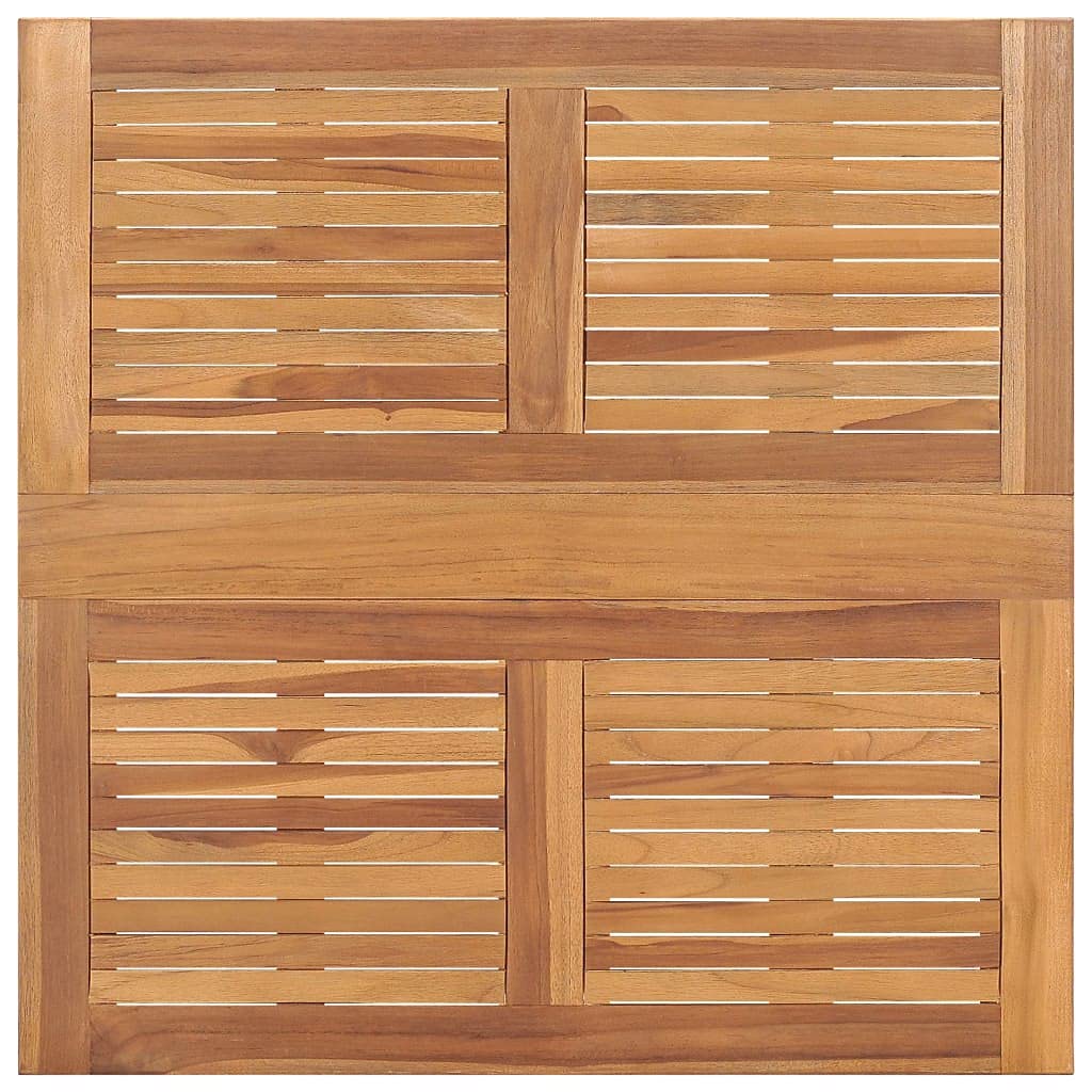 Składany stół ogrodowy z drewna tekowego, 90 x 90 x 75 cm, kwadratowy stół drewniany, składany, masywny stół do jadalni z drewna tekowego do ogrodu, zajmuje mało miejsca
