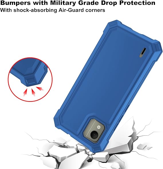 Ailiber for Nokia C110 Case, Dual Layer Bumper, Screen Protector-Blue