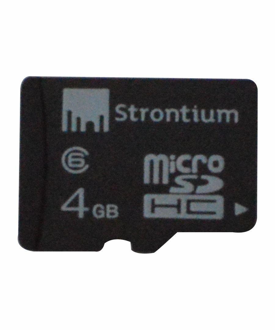 MicroSD card with Strontium branding and 4GB capacity