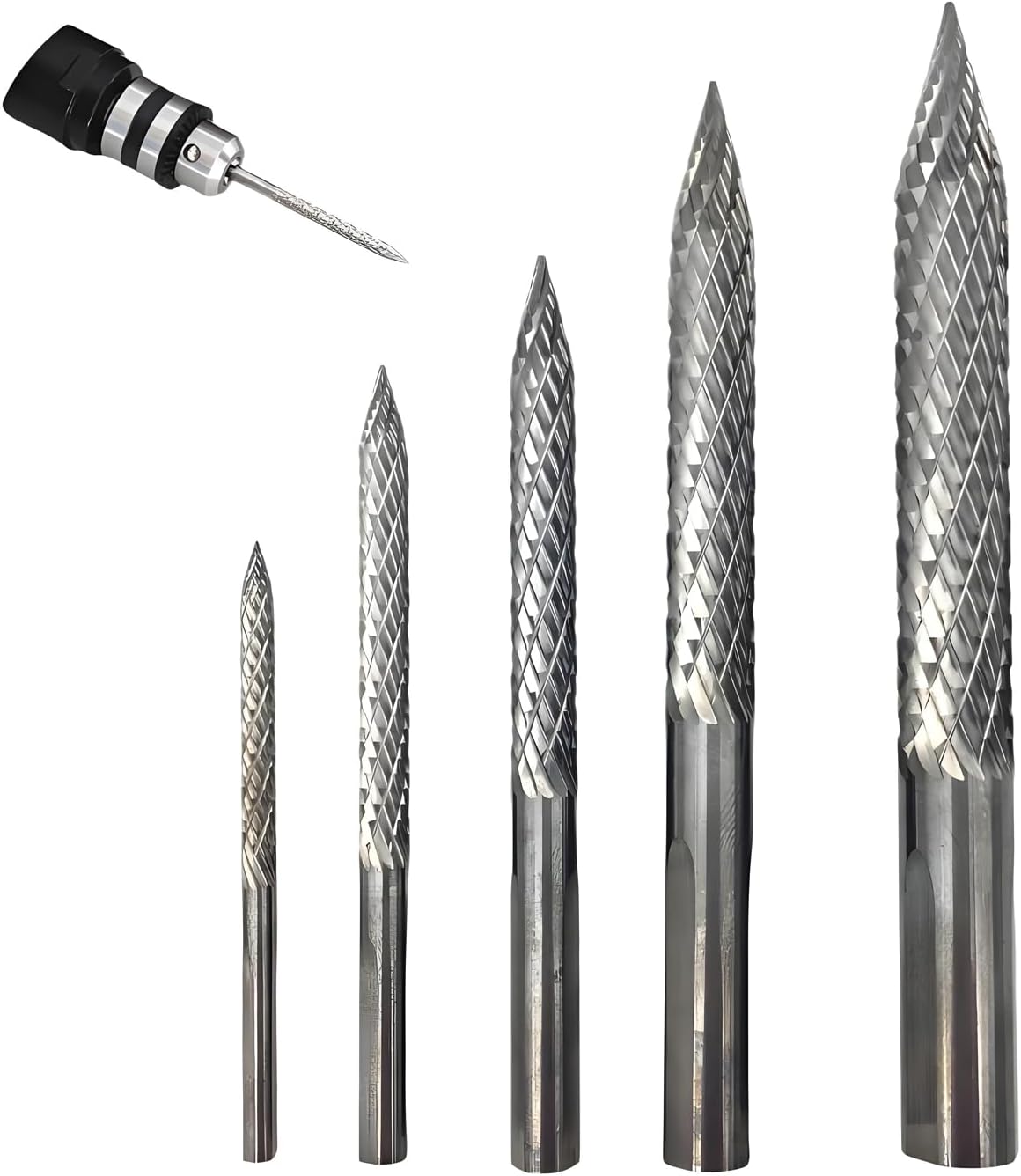 Tire Bit Tungsten Steel Tire Repair Carbide Burr Drill Tire Pneumatic Drill Bit Patch Plug Tire Repair Tool Auto Parts(5 Sizes)