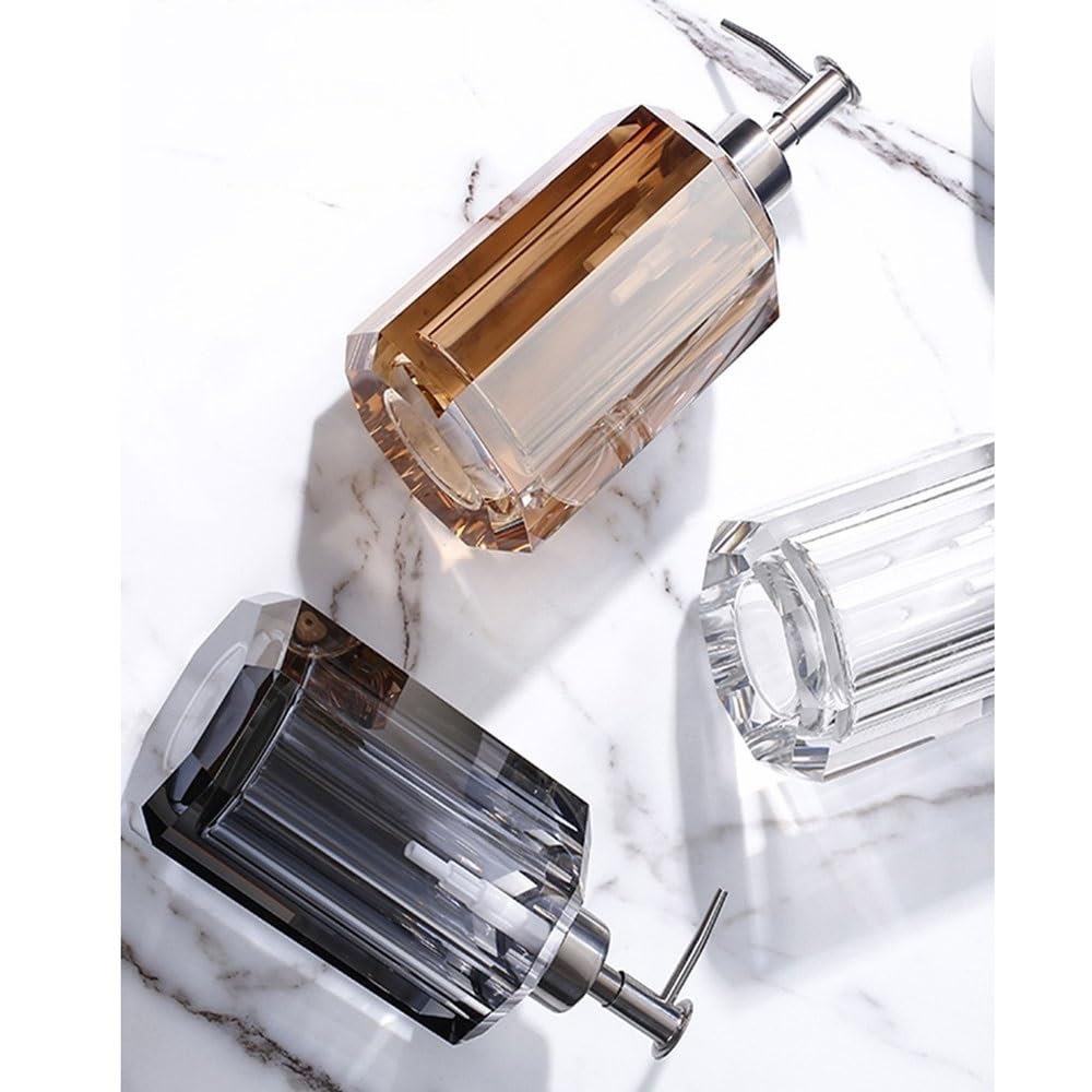 Dozownik mydła Dozownik do mydła w płynie Hotel Push Bottle Szampon Żel pod prysznic Mydło Łazienka Premium Crystal Dozownik mydła(Clear)