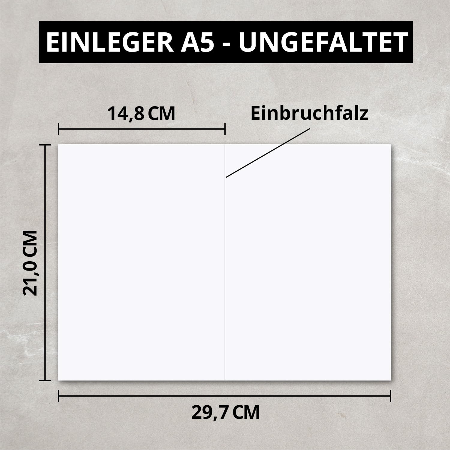 50 x Faltkarten-Set DIN A5 - Dunkel-Grün inkl. Umschlägen DIN C5 und passenden Einlegeblättern in Weiß - blanko Klappkarten 14,8 x 21 cm