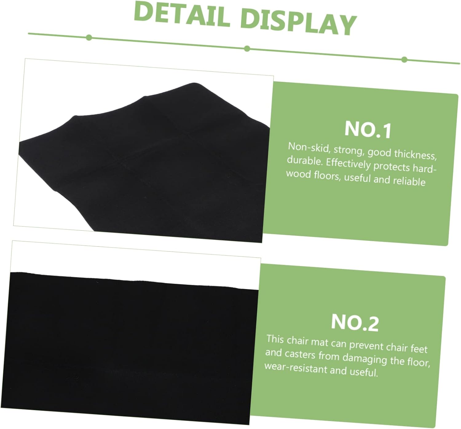 TEHAUX Office Chair Mat Non- Floor Protector for Hardwood Tile Laminate Polyester for Home Office Use Floor