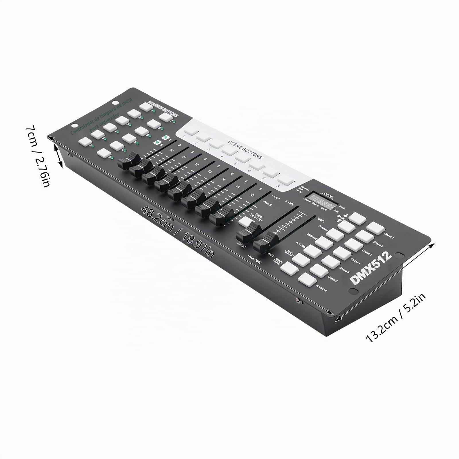 DMX Controlador DMX 512 Consola para iluminación de escenario, 192 canales, consola de 240 escenas para 6 unidades, tablero de luz DMX fiesta, DJ Disco Moving Head Luz escenario lámpara operador