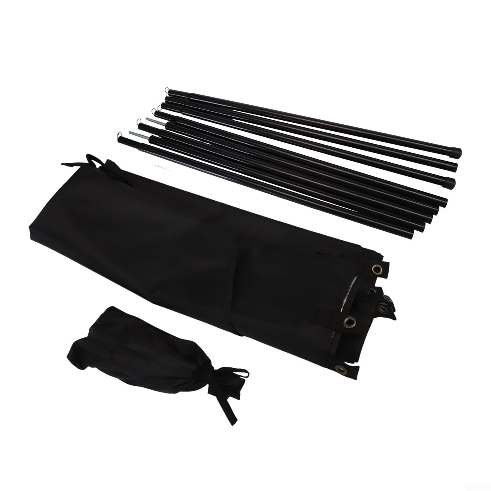 Toldo parasol para autocaravana y autocaravana, refugio impermeable con postes ajustables, poliéster 210D, grande, 6 m², color negro