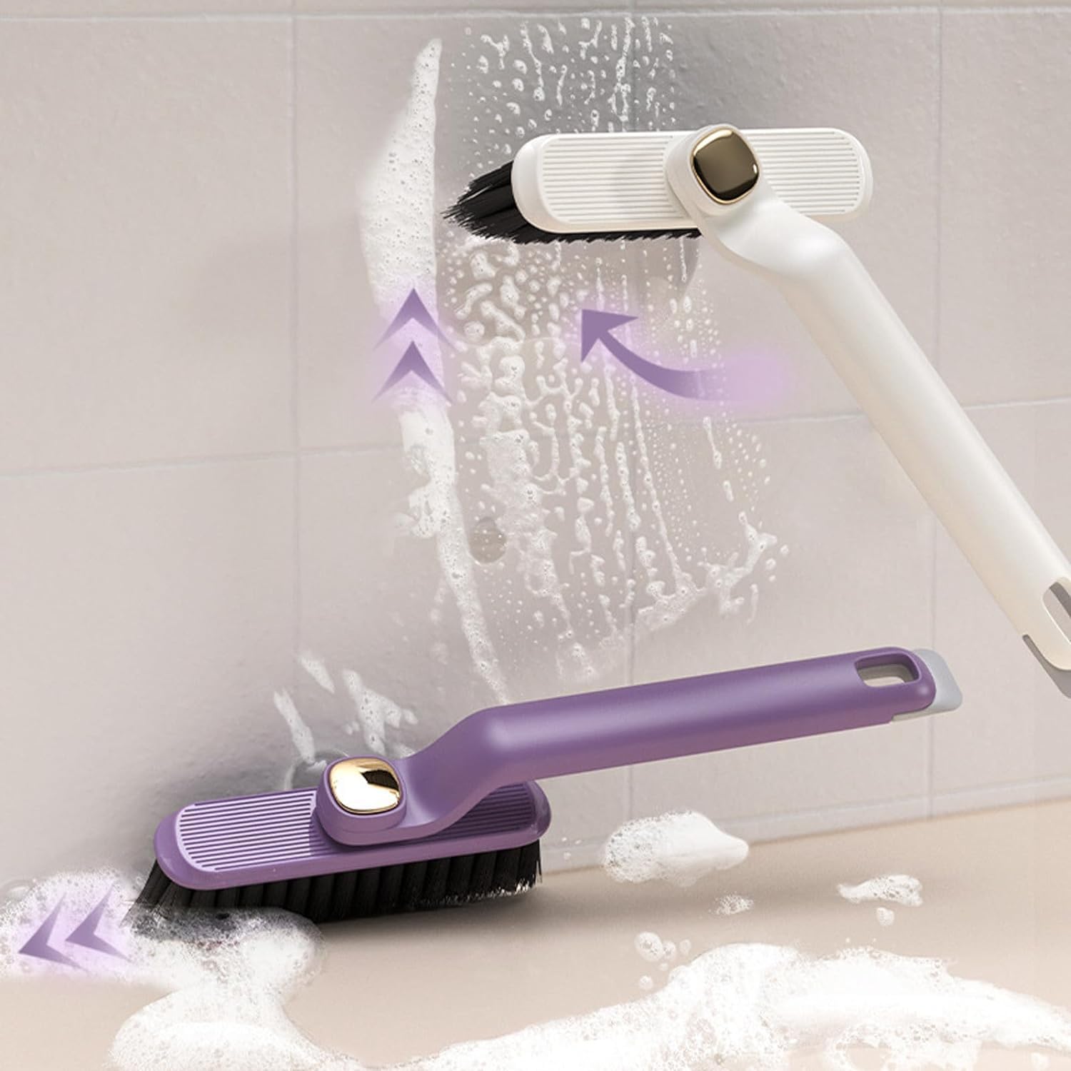 AVMPHD Multi-Function Rotating Crevice Cleaning Brush, No Dead Corners Hard Bristle Brush, 360-degree Rotating Crevice Cleaning Brush for Tub, Shower, Bathroom, Kitchen Cleaning Supplies 1
