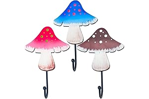 Quirky Mushroom Hooks: Enhanced Wall Décor with Functional Storage