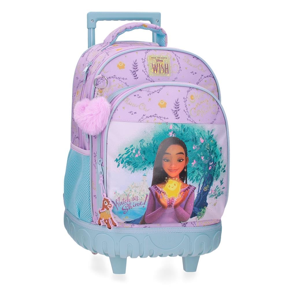 Disney Joumma Bags, Wish Watch us shine, mochila escolar, mochila infantil, un material rígido y ligero, Tirantes anchos, ergonómicos y acolchados que se adaptan perfectamente a la espalda.