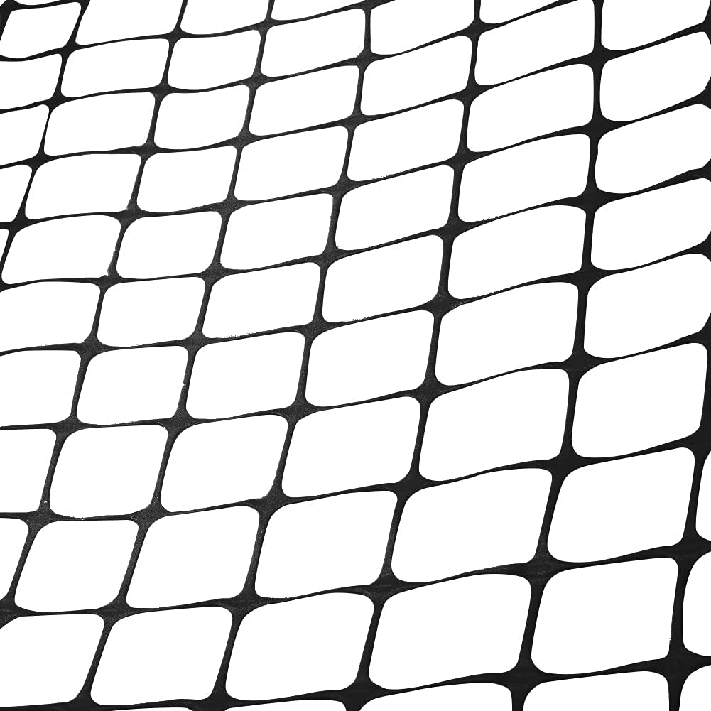 Houseables Plastic Fence, Plastic Mesh Fence, Mesh Fencing, Deer Netting, Cat Netting, Temporary, Balcony, Pets, Garden, Chicken, Poultry, Dogs, Construction, Yard, Protection, Black, 4 x 50 Feet Roll