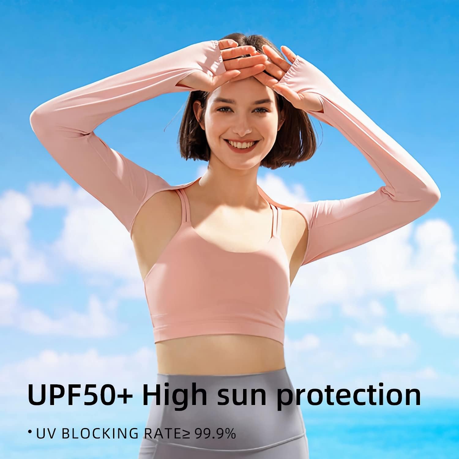 JEONEKID Cooling Shawl Arm Sleeves with Finger Holes for Women Anti-UV Protection, Sun Protection Cooler Shrug for Golf - Image 4