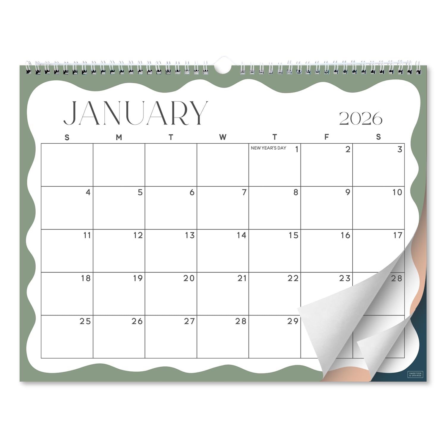 S&O Soft Seasons Wall Calendar from January 2026-June 2027 - Tear-Off Monthly Calendar - 18 Month Academic Wall Planner - Hanging Organizer to Track Anniversaries & Appointments - 13.5"x10.5”in
