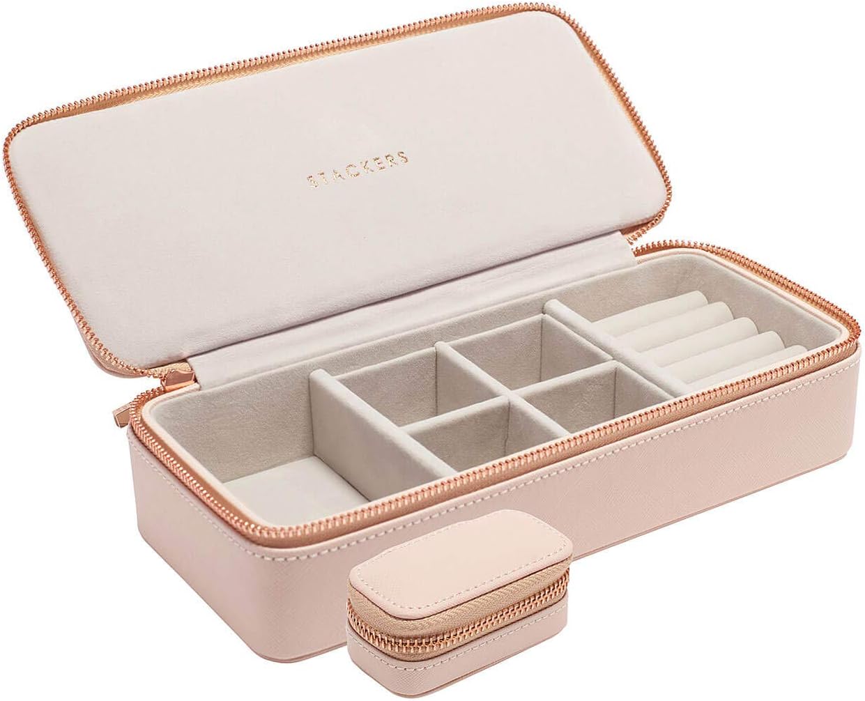 Stackers Blush Pink Large & Petite Travel Jewellery Box Amazon.co.uk Fashion