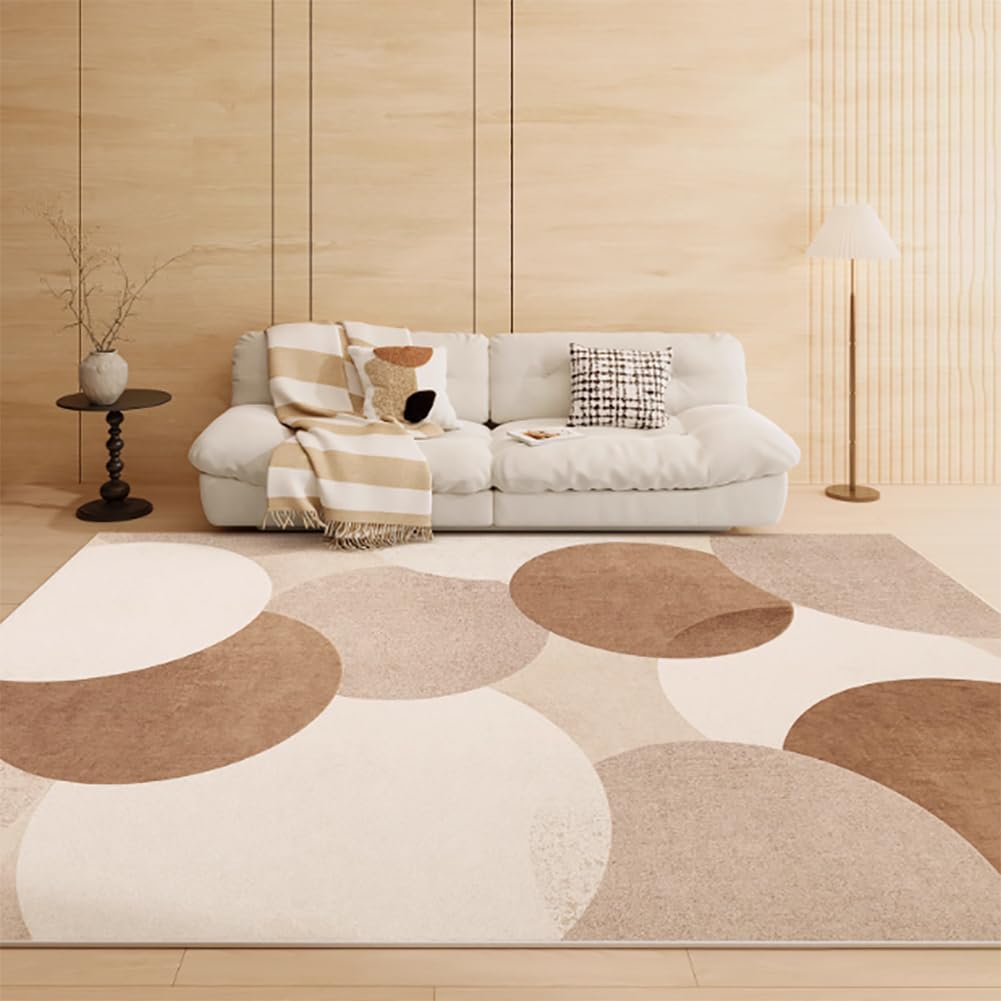 Tapis doux à poils courts style moderne abstrait aspect marbre pour chambre