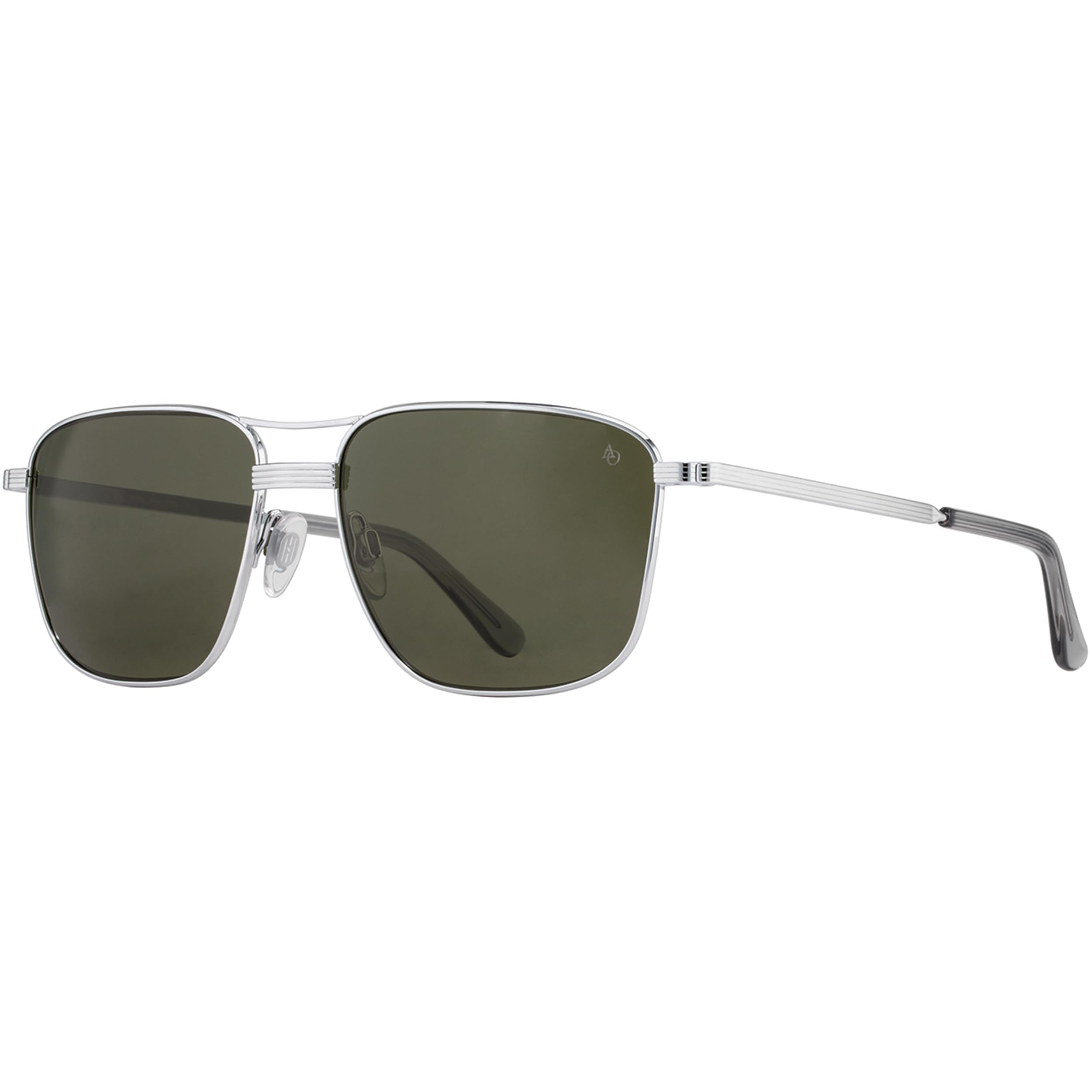 AO Airman Sunglasses - Silver - Calobar Green AOLite Nylon Lenses - 56-15-145